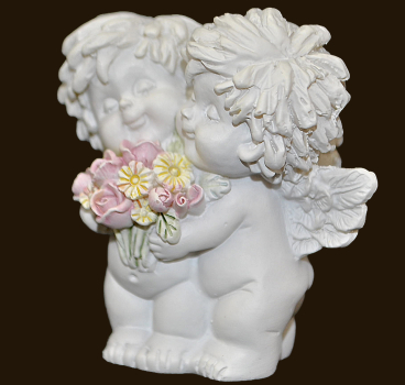 IGOR-Paar mit Blumenstrauss Höhe: 6 cm