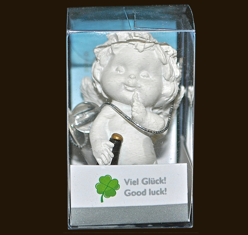 IGOR «Viel Glück» mit Sektflasche Höhe: 4,5 cm