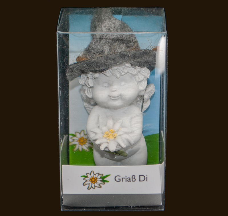 Griass Di – IGOR mit Filzhut und Edelweiss (Figur 2) Höhe: 11 cm